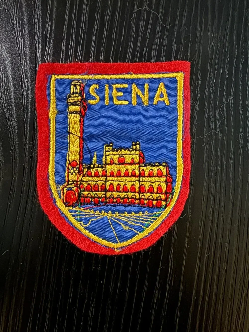 Vintage Siena Italy Italian Fabric Felt Sew On Patch Badge Souvenir